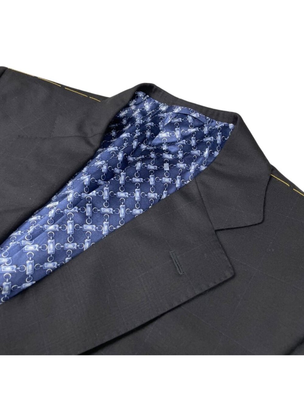 NEW Zilli Men's 100% Wool 3-Button Blazer Navy Windowpane Plaid • 40R US | 50 EU